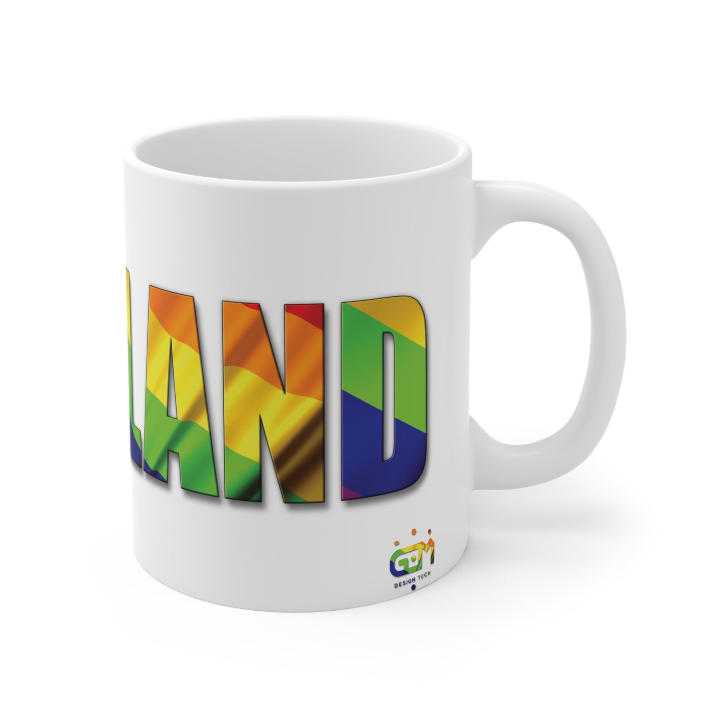 Scotland Lettering Pride Flag Mug, White