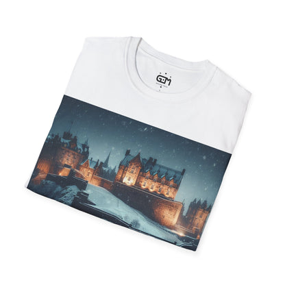 Edinburgh Castle in Winter Softstyle T-Shirt, Unisex Tee, Scotland Shirt, Scottish Landmark, Nature, Scenery, Various Colours