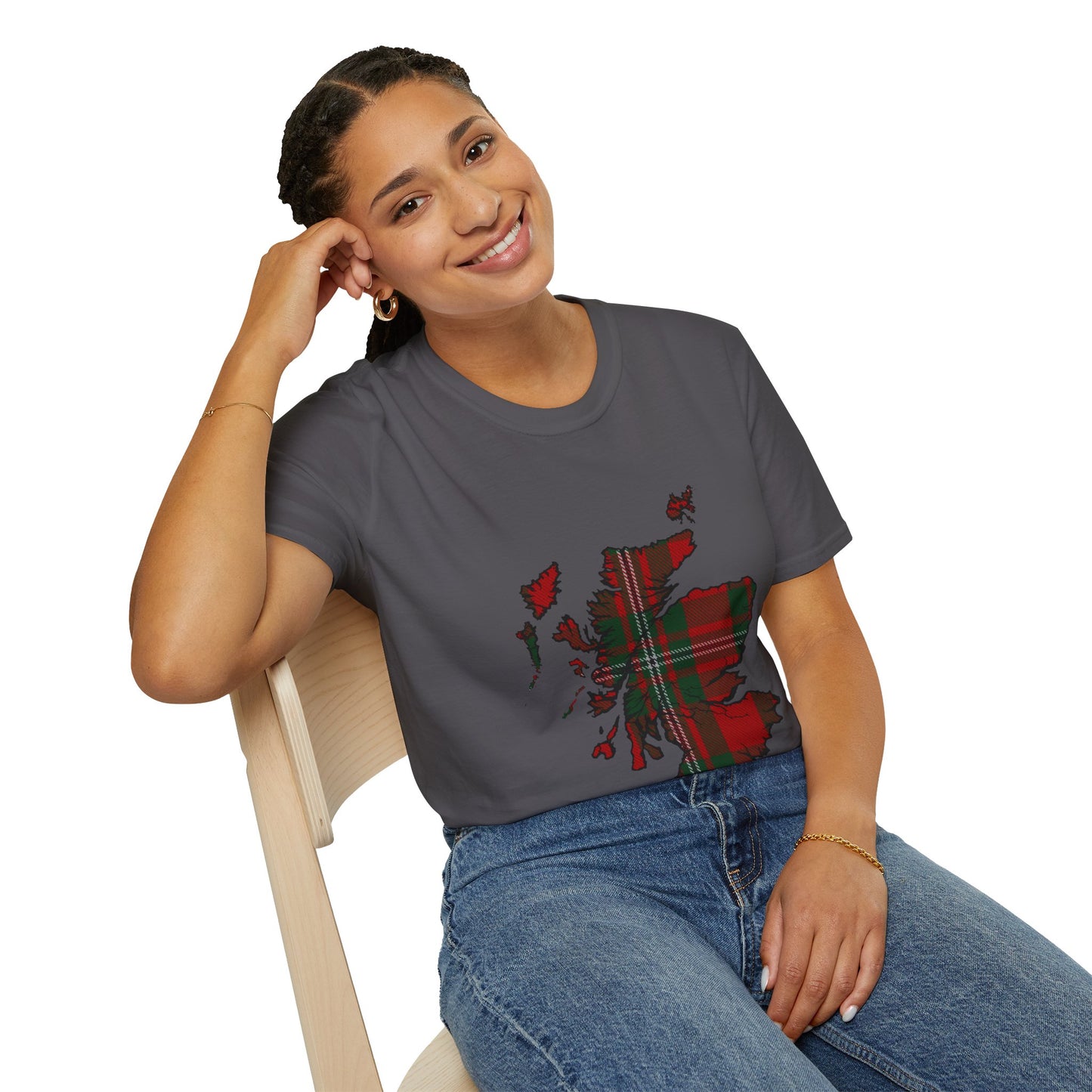 Scotland Tartan Map Softstyle Unisex T-Shirt - MacGregor Tartan Tee