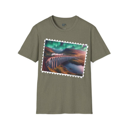 Postcard Glenfinnan Viaduct Art Softstyle T-Shirt, Unisex Tee, Scotland Shirt, Various Colours