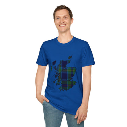 Scotland Tartan Map Softstyle Unisex T-Shirt - Miller Tartan Tee