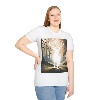 Stag Silhouette Softstyle T-Shirt, Unisex Tee, Scottish Scenery, Various Colours