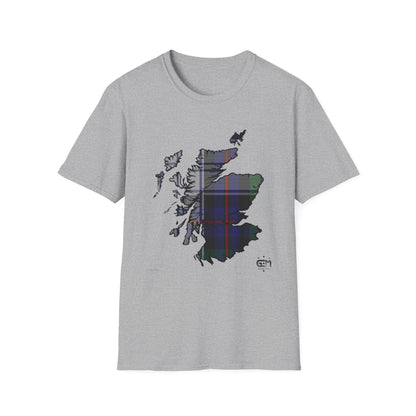 Tartan Ecosse Carte Softstyle T-Shirt Unisexe - Argyle Dress Tartan Tee 