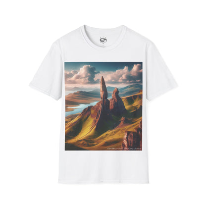 Old Man of Storr Summer Softstyle T-Shirt, Unisex Tee, Scotland Shirt, Scottish Landmark, Nature, Scenery, Various Colours