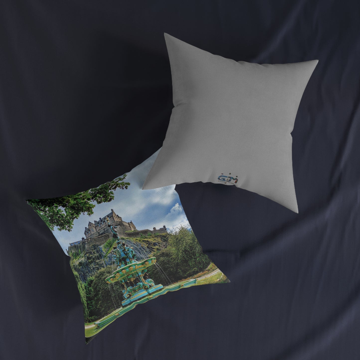 Ross Fountain & Edinburgh Castle Photo Square Cushion, Various Sizes