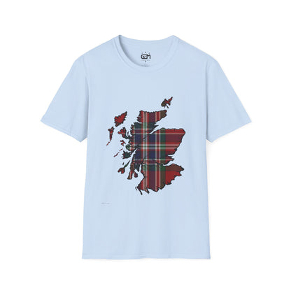 Scotland Tartan Map Softstyle Unisex T-Shirt - MacFarlane Tartan Tee