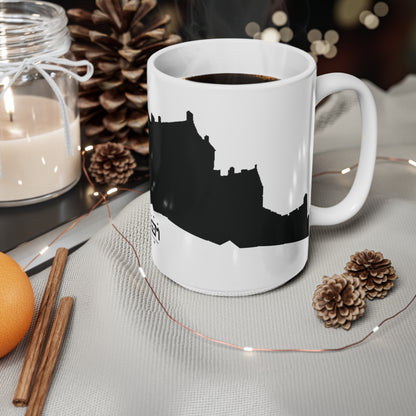 Edinburgh Castle Silhouette Art Mug, White