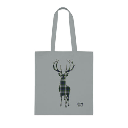 Reversible Scotland Tartan Stag Cotton Tote Bag - Gordon Dress Tartan