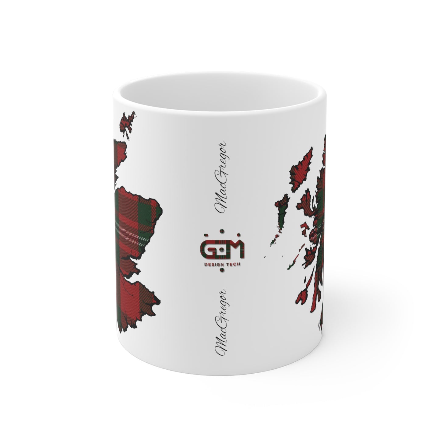 Scotland Tartan Map Mug - MacGregor Tartan, Various Sizes