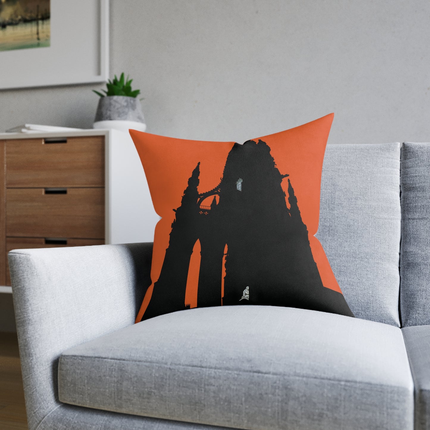 Coussins carrés Scotland Art Silhouette : différentes tailles