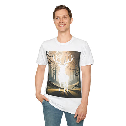 Stag Silhouette Softstyle T-Shirt, Unisex Tee, Scottish Scenery, Various Colours