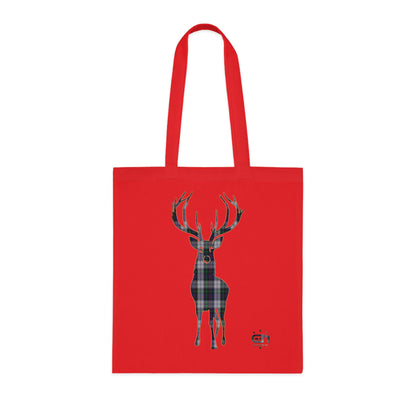 Reversible Scotland Tartan Stag Cotton Tote Bag - Argyle Dress Tartan