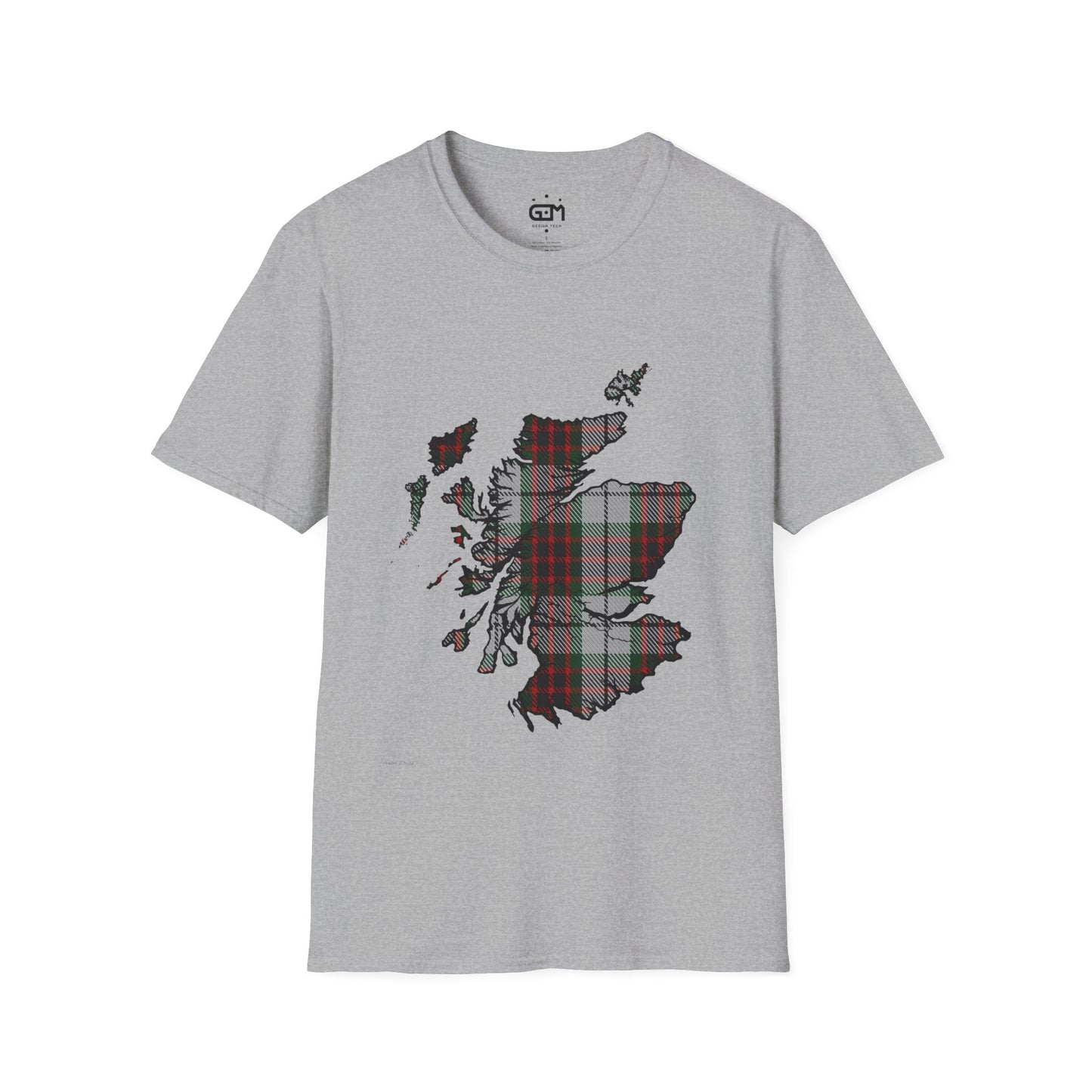 Scotland Tartan Map Softstyle Unisex T-Shirt - Fraser Dress Tartan Tee