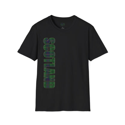 Scotland Lettering Tartan Softstyle Unisex T-Shirt, Duncan Tartan Tee