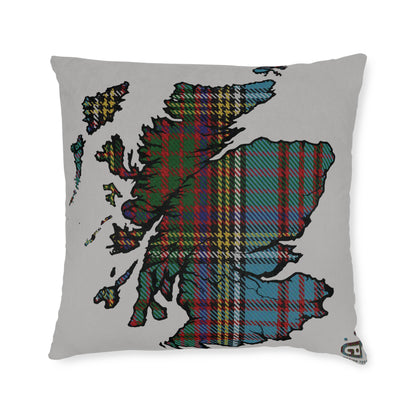 Reversible Square Cushion : Stag / Scotland Map - Anderson Tartan, Various Sizes