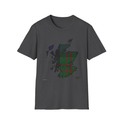 Tartan Scotland Map Softstyle Unisex T-Shirt - MacDonald Tartan Tee