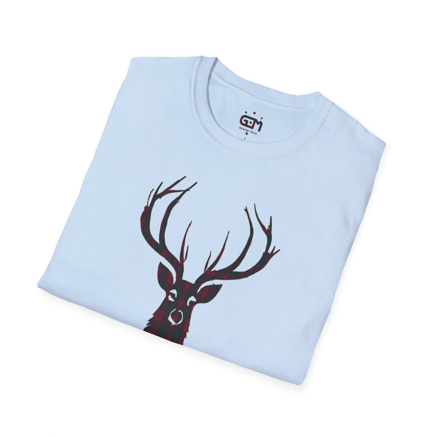 Tartan Stag Softstyle T-Shirt - Lindsay Tartan, Unisex Tee, Scottish Scenery, Various Colours