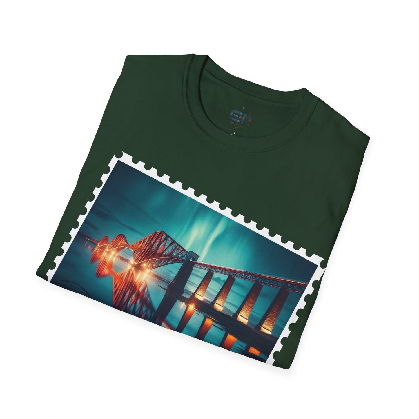 Postcard Forth Rail Bridge Art Softstyle T-Shirt, Unisex Tee, Scotland Shirt, Various Colours