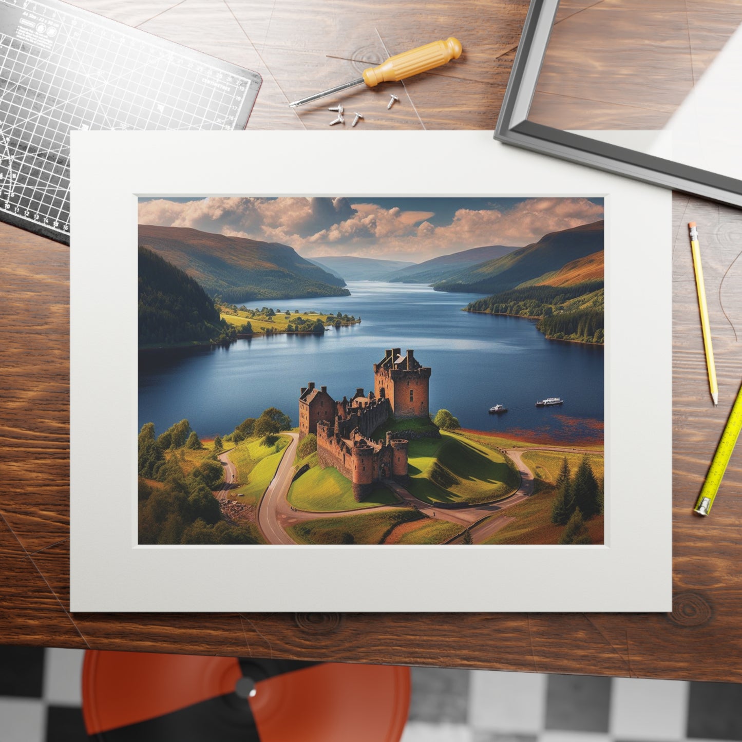 Urquhart Castle Fine Art Print, Scotland Art, Paper Frame, Various Sizes, Horizontal