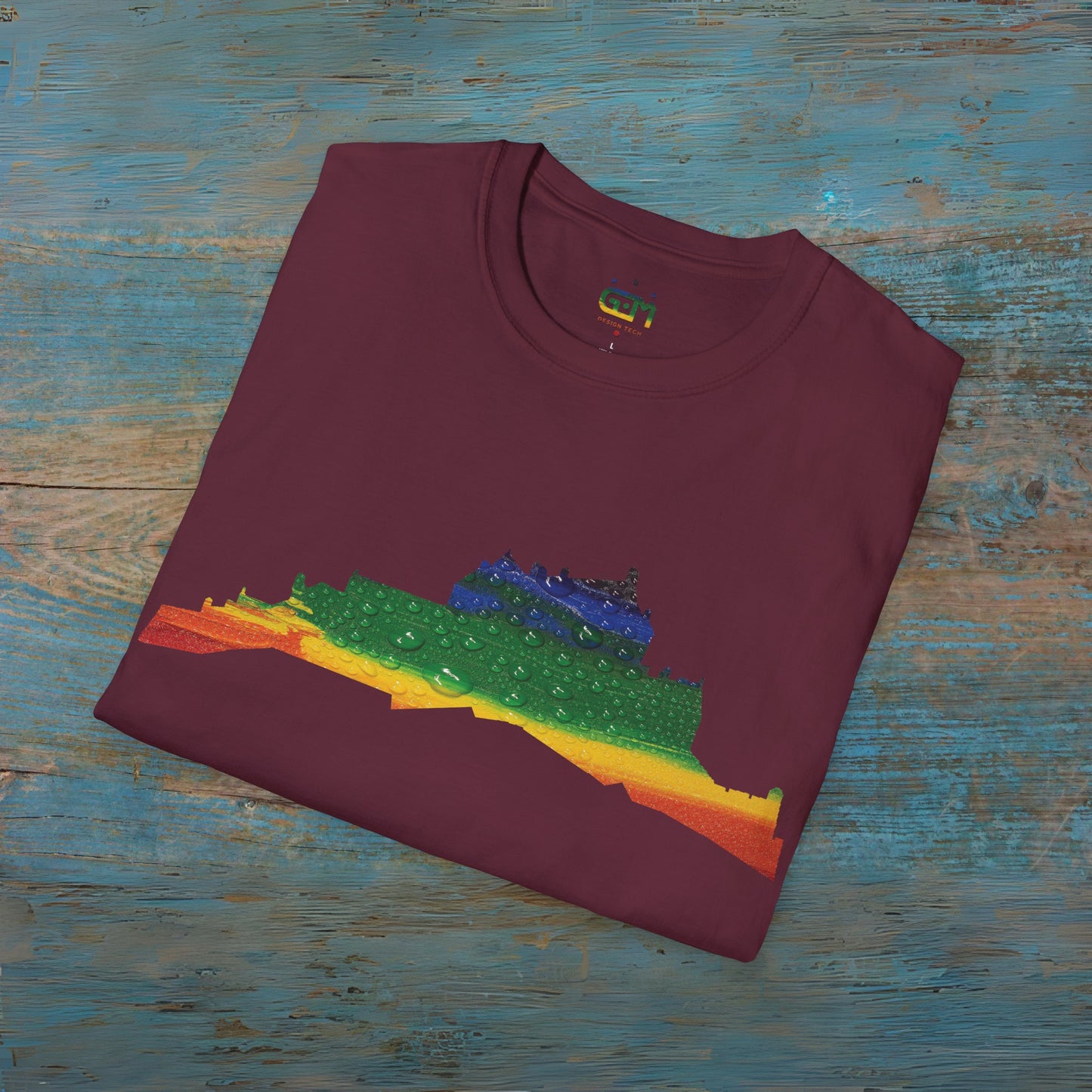 Edinburgh Castle Pride Rain Art Unisex T-Shirt