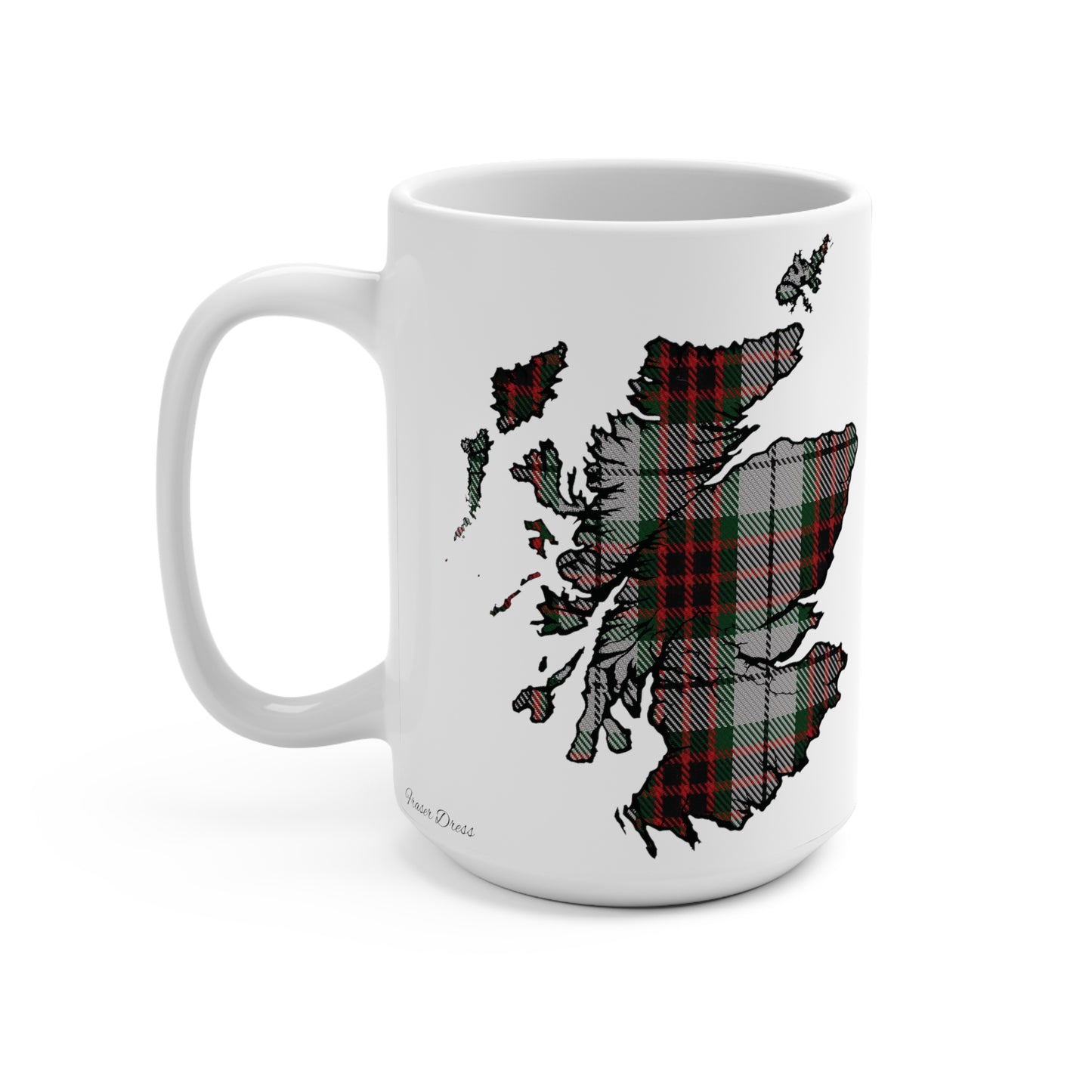 Scotland Map Mug 15oz, Fraser Dress Tartan