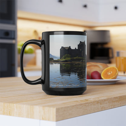 Eilean Donan Castle Photo Mug, Coffee Cup, Tea Cup, Scottish Art, Scottish Landmarks, Scottish Nature, Black