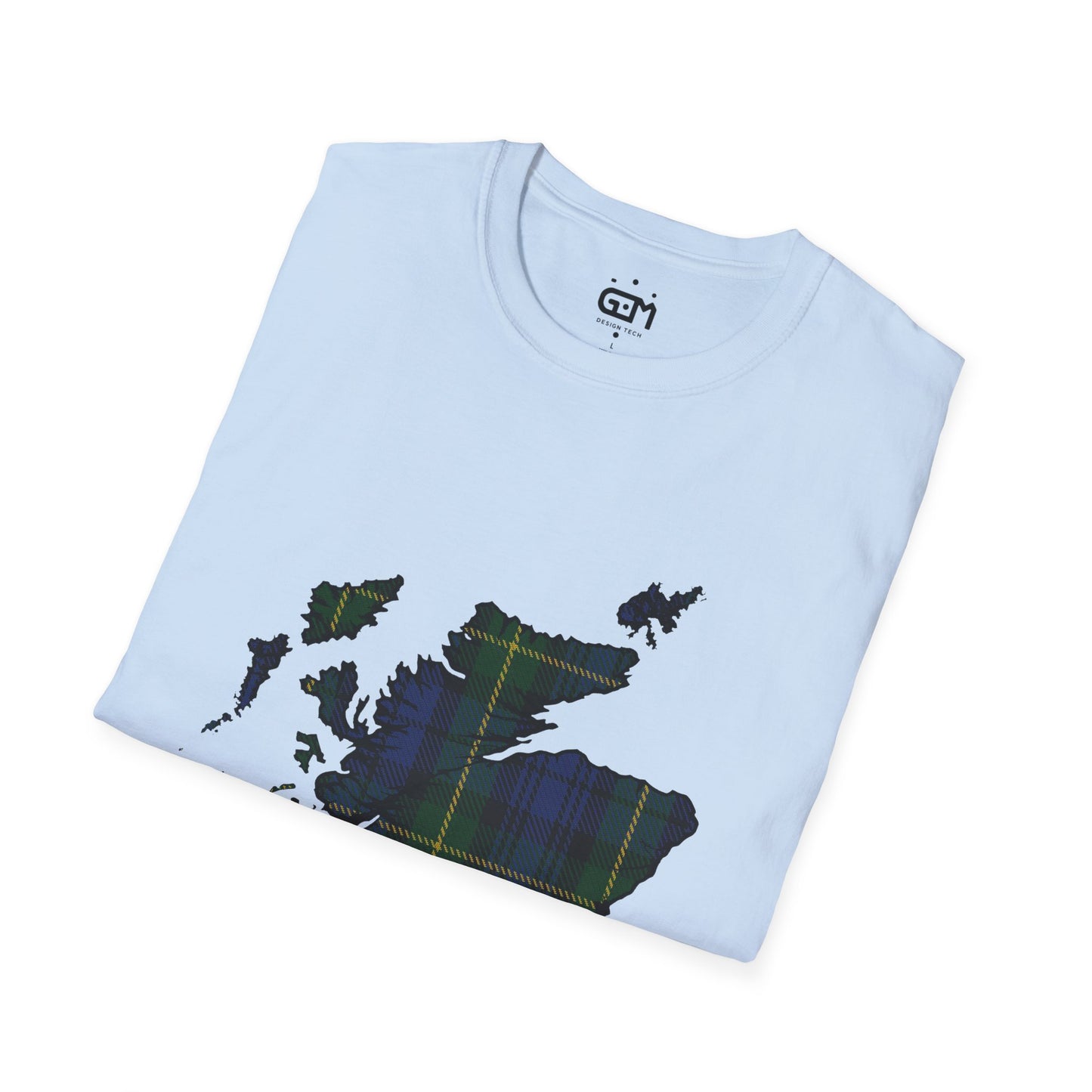 Scotland Tartan Map Softstyle Unisex T-Shirt - Gordon Tartan Tee