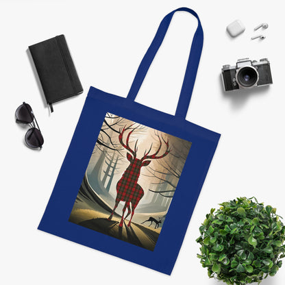 Reversible Scotland Tartan Stag Cotton Tote Bag - MacGregor Tartan