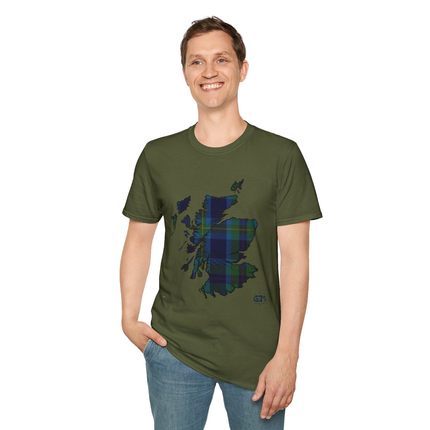 Tartan Ecosse Carte Softstyle T-Shirt Unisexe - Miller Tartan Tee 