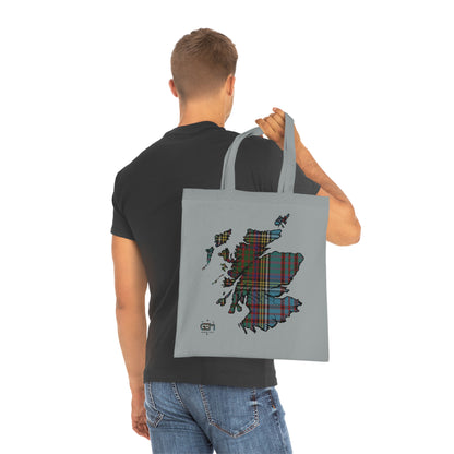 Reversible Scotland Tartan Map Cotton Tote Bag - Anderson Tartan