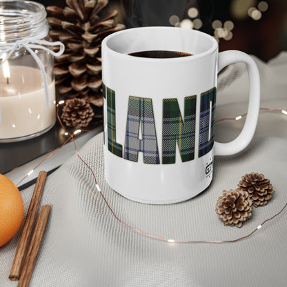 Scotland Tartan Mug - Gordon Dress, Coffee Cup, Tea Cup, Scotland, White