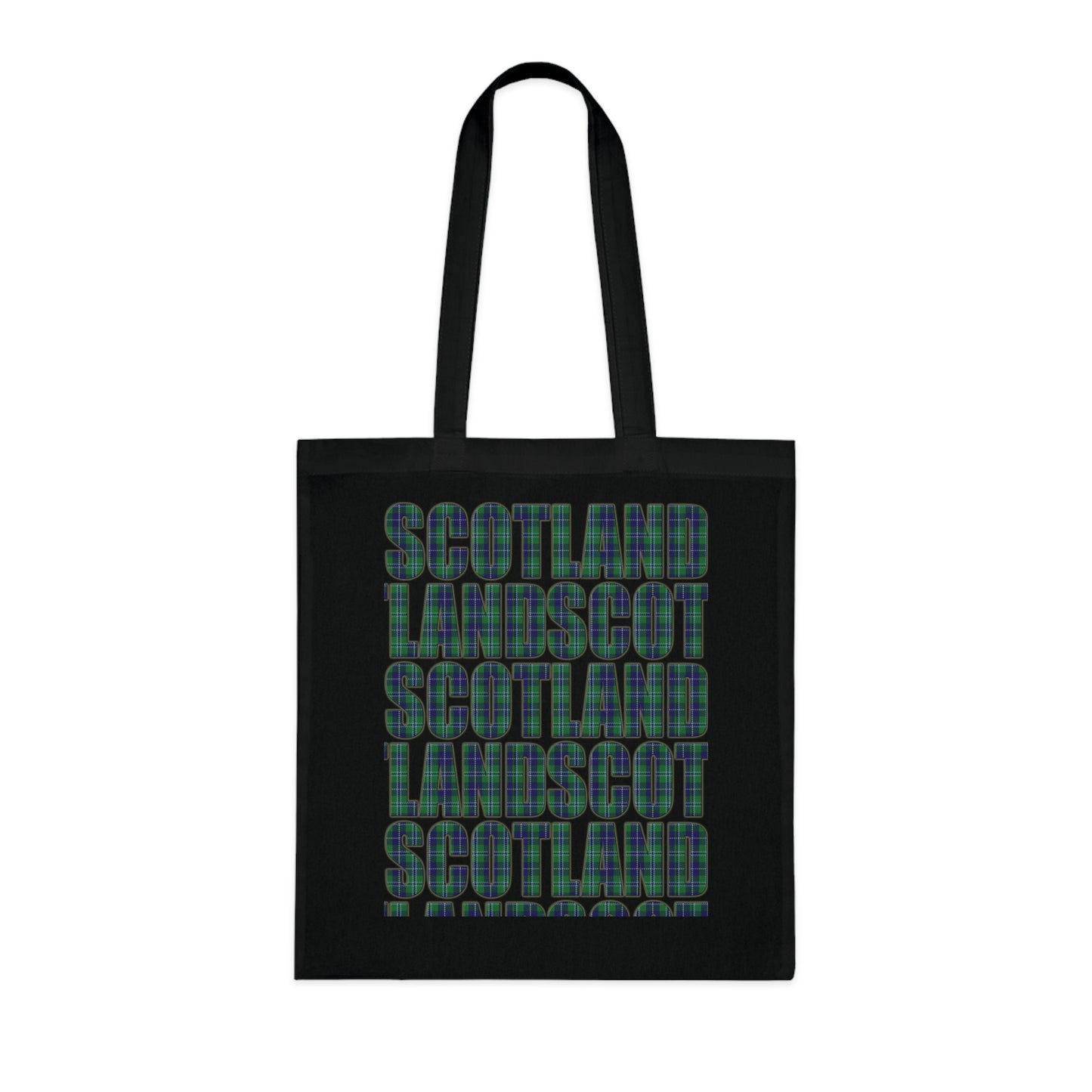 Reversible Scotland Tartan Map Cotton Tote Bag - Douglas Tartan