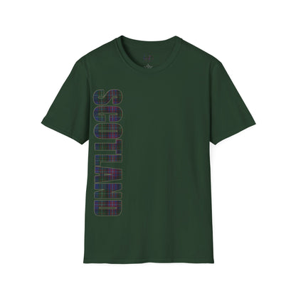 Scotland Lettering Rankin Tartan Softstyle T-Shirt, Unisex Tee, Various Colours