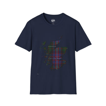 Scotland Tartan Map Softstyle Unisex T-Shirt - Rankin Tartan Tee