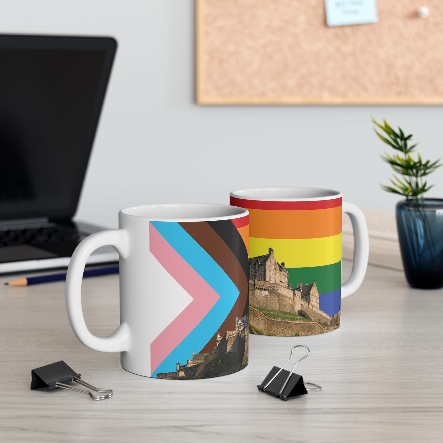 Edinburgh Castle Pride Progress Sky Photo Mug, White