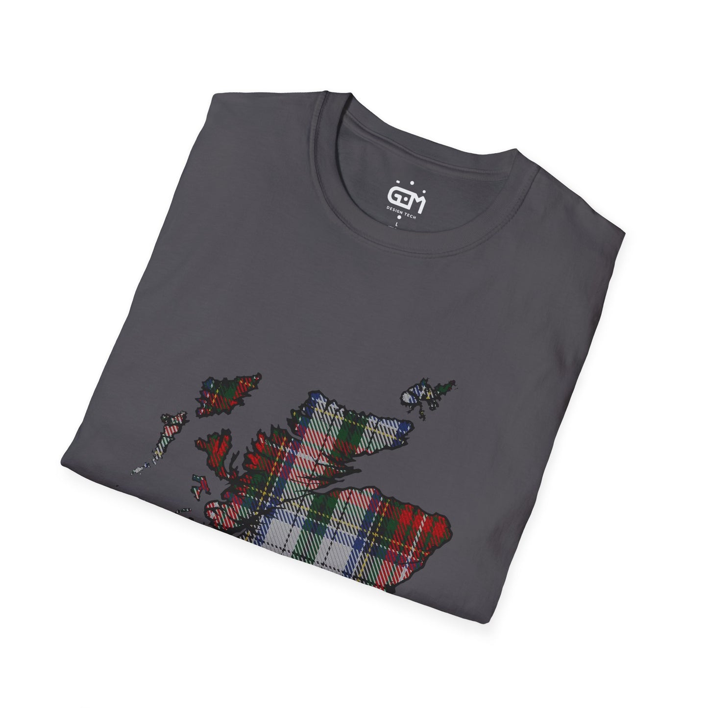 Scotland Tartan Map Softstyle Unisex T-Shirt - Stewart Tartan Tee