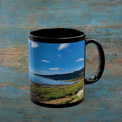 Holy Isle from Arran Photo Mug, Black