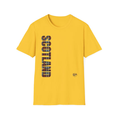 Tartan Scotland Lettering Softstyle Unisex T-Shirt, Stewart Tartan Tee