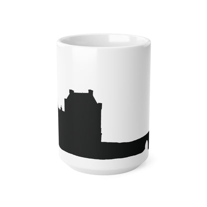 Eileen Donan Castle Silhouette Art Mug, White