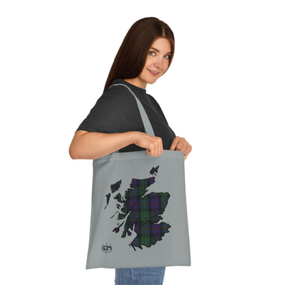 Reversible Scotland Tartan Map Cotton Tote Bag - Argyle Tartan