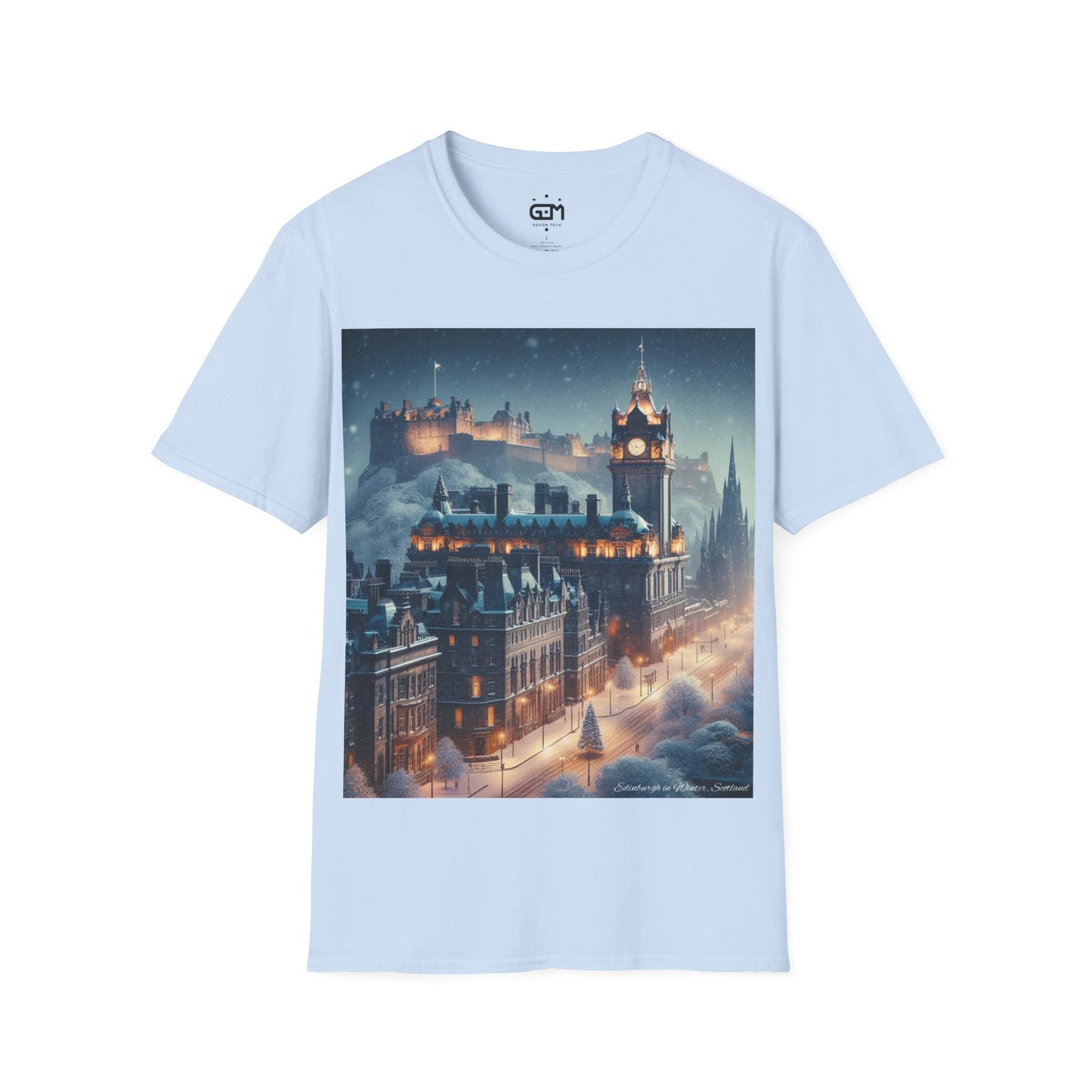 Edinburgh in Winter Softstyle T-Shirt, Unisex Tee, Scotland Shirt, Scottish Landmark, Nature, Scenery, Various Colours