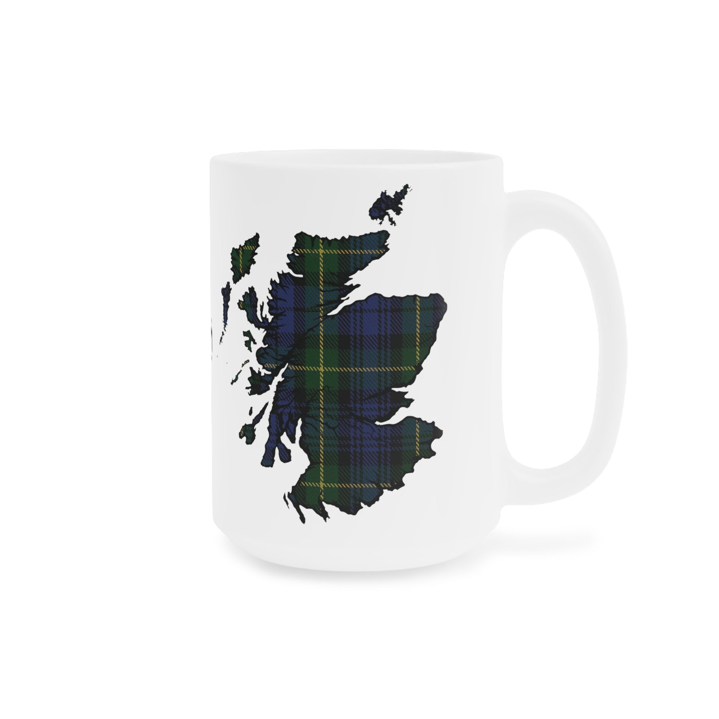 Scotland Tartan Map Mug - Gordon Tartan, Various Sizes