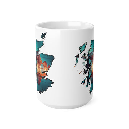 Forth Rail Bridge Scotland Map Mug, Coffee Cup, Tea Cup, Scottish Art, Scottish Landmark, Scenery, Nature, White