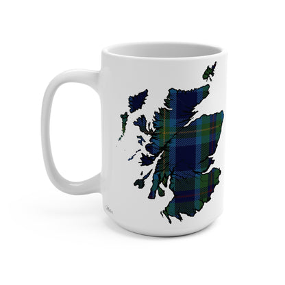 Scotland Map Mug 15oz, Miller Tartan