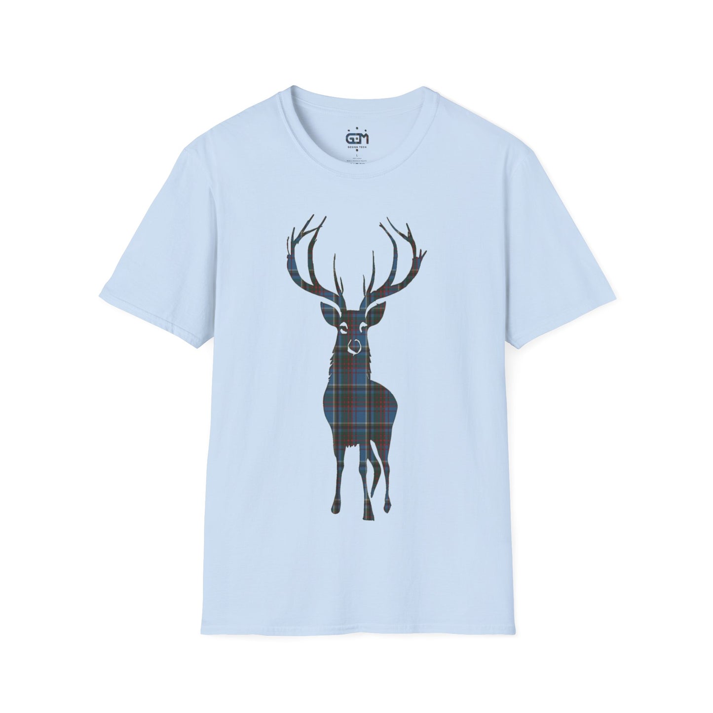 Tartan Stag Softstyle T-Shirt - Anderson Old Tartan, Unisex Tee, Scottish Scenery, Various Colours