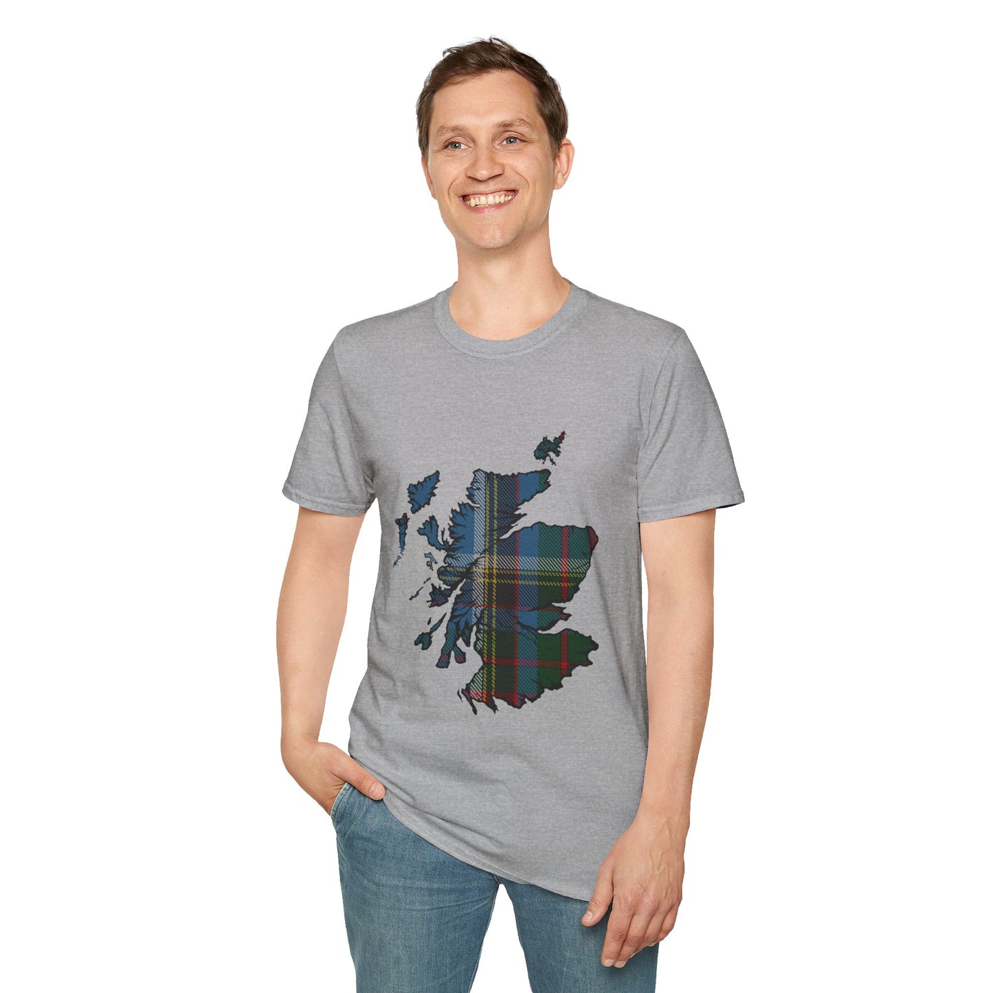 Scotland Tartan Map Softstyle Unisex T-Shirt - Anderson Old Tartan Tee