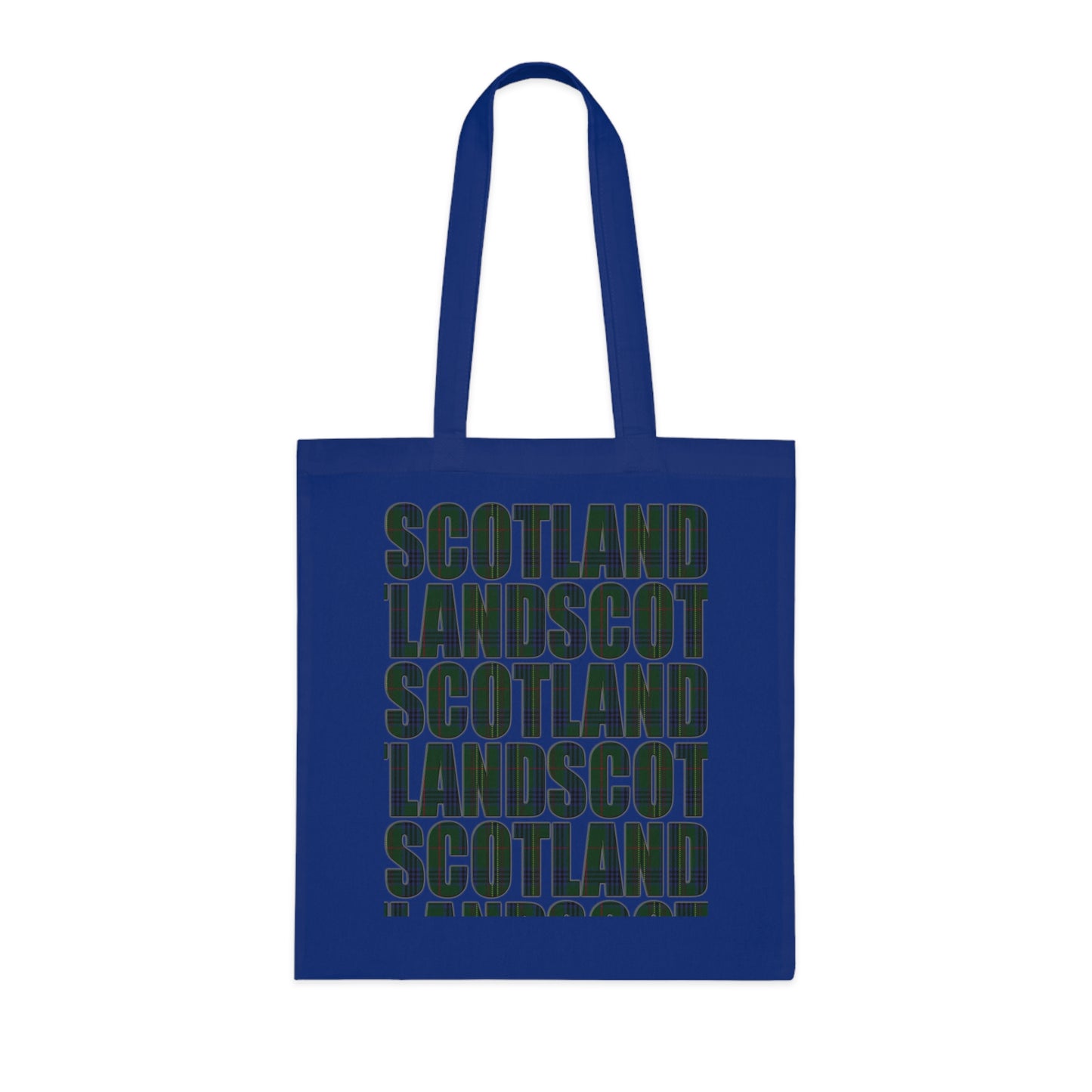 Reversible Scotland Tartan Map Cotton Tote Bag - Kennedy Tartan