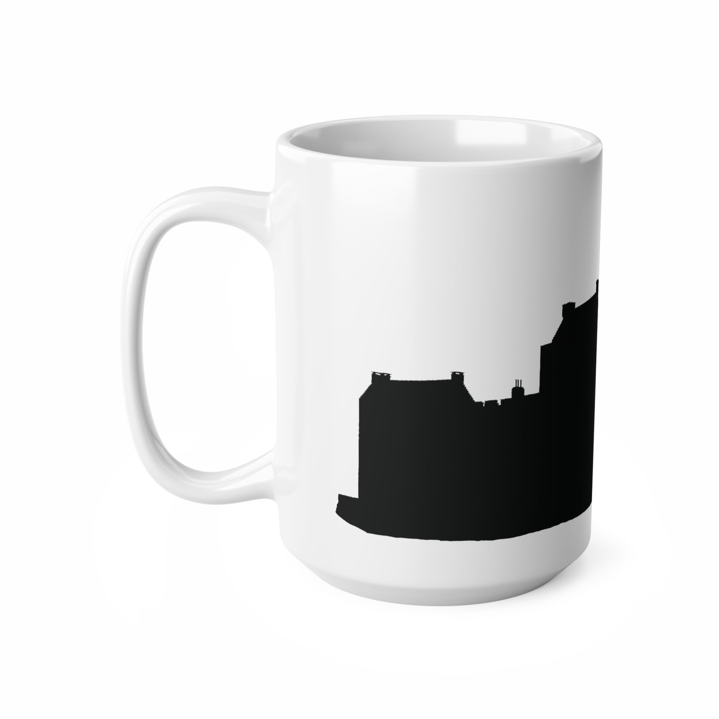 Eileen Donan Castle Silhouette Art Mug, White