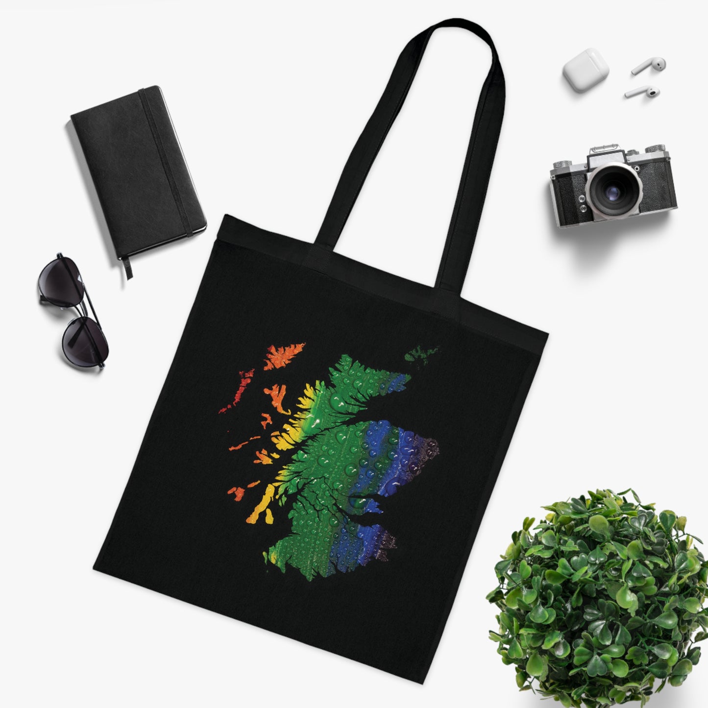 Scotland Pride Rain Map Cotton Tote Bag