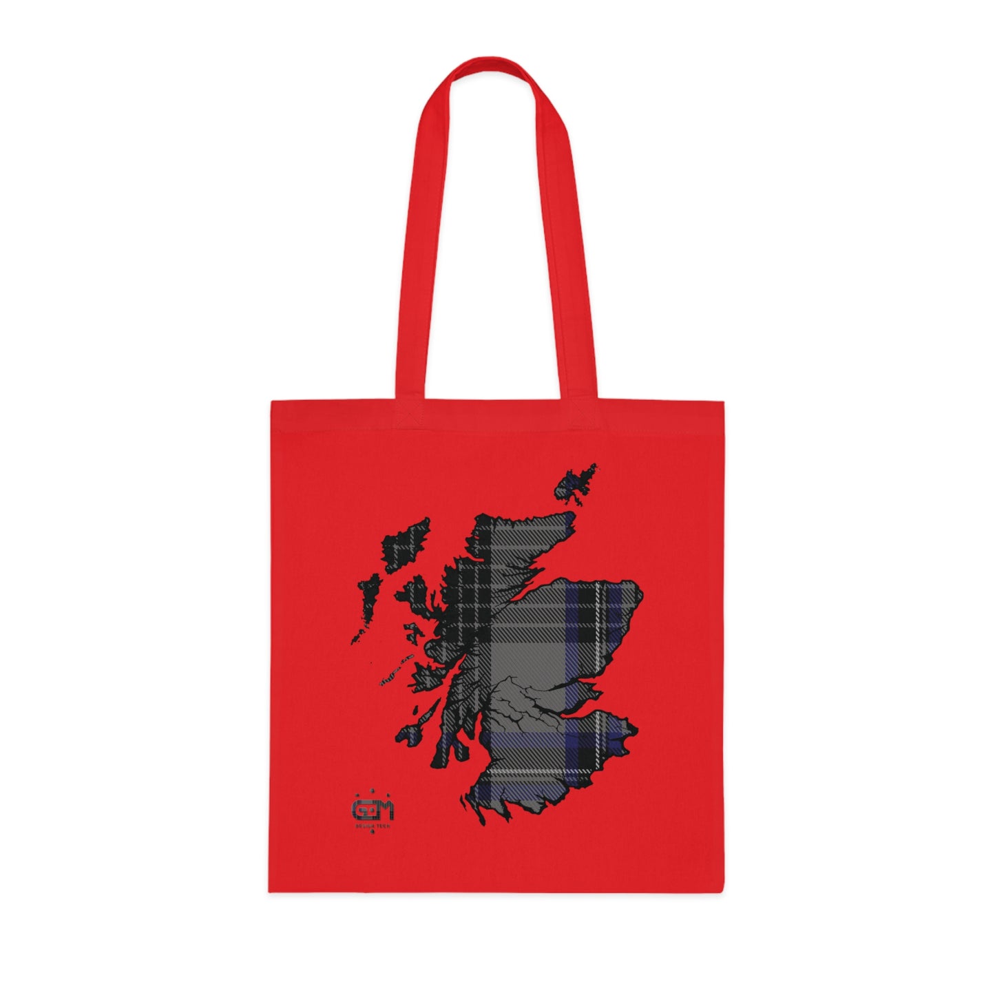 Reversible Scotland Tartan Map Cotton Tote Bag - Hood Tartan